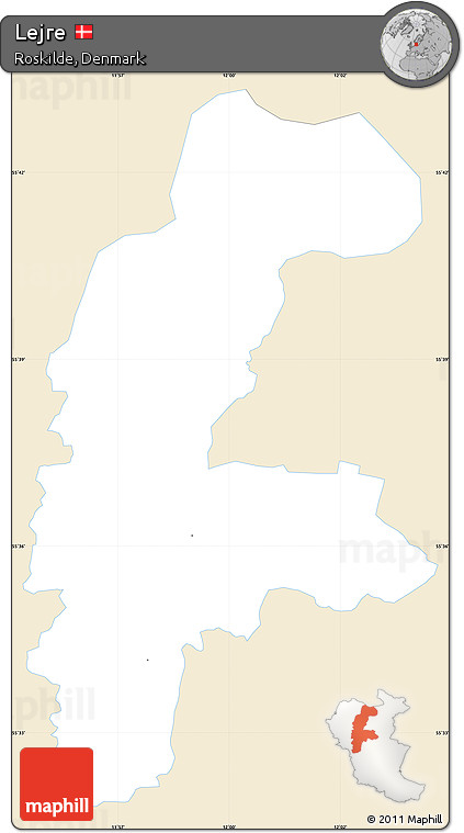 Classic Style Simple Map of Lejre, single color outside