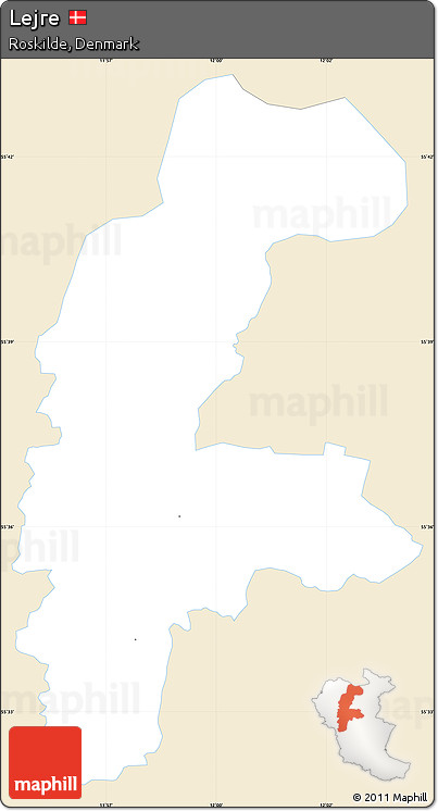 Classic Style Simple Map of Lejre, single color outside