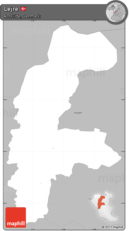 Gray Simple Map of Lejre