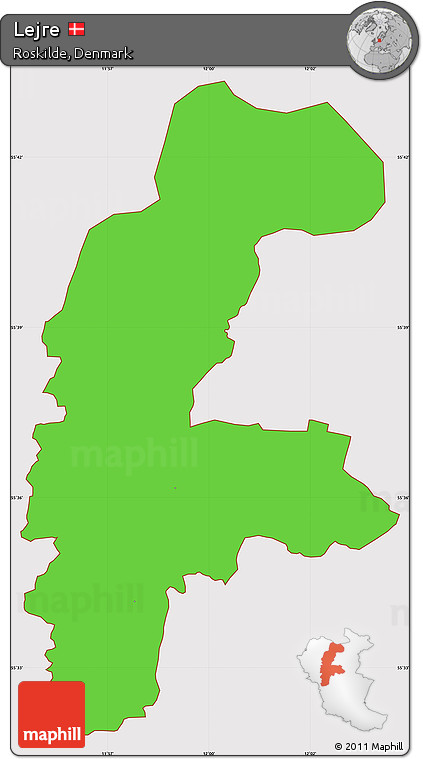 Political Simple Map of Lejre, cropped outside