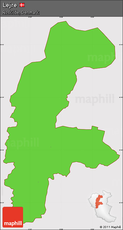 Political Simple Map of Lejre, cropped outside