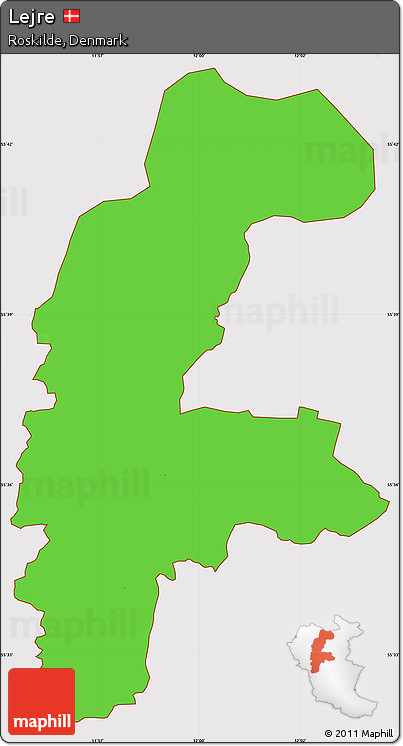 Political Simple Map of Lejre, cropped outside