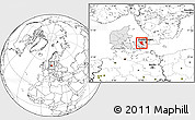 Blank Location Map of Roskilde, highlighted country