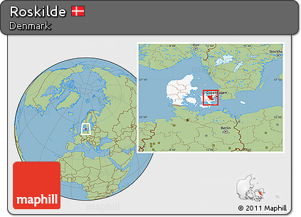 Savanna Style Location Map of Roskilde, highlighted country