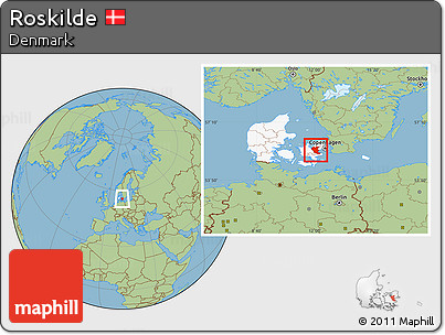 Savanna Style Location Map of Roskilde, highlighted country