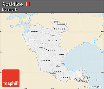 Classic Style Map of Roskilde, single color outside