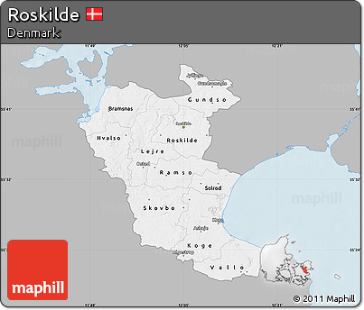 Gray Map of Roskilde, single color outside