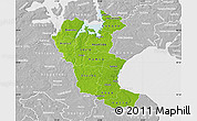 Physical Map of Roskilde, lighten, desaturated