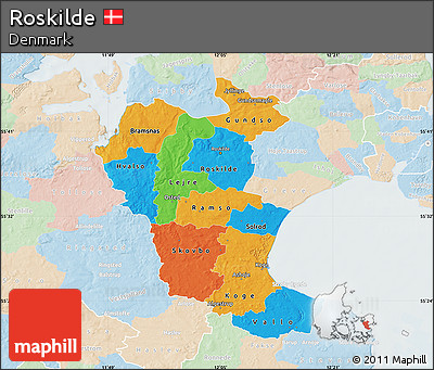 Political Map of Roskilde, lighten