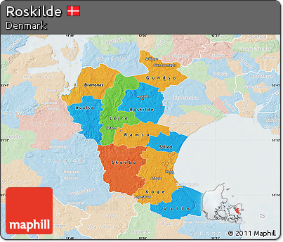 Political Map of Roskilde, lighten