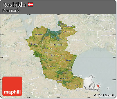 Satellite Map of Roskilde, lighten
