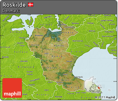 Satellite Map of Roskilde, physical outside