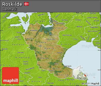 Satellite Map of Roskilde, physical outside