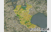 Satellite Map of Roskilde, semi-desaturated