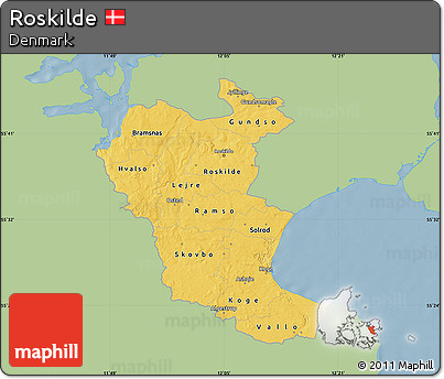Savanna Style Map of Roskilde, single color outside