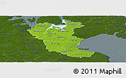 Physical Panoramic Map of Roskilde, darken
