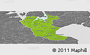 Physical Panoramic Map of Roskilde, desaturated