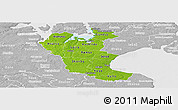 Physical Panoramic Map of Roskilde, lighten, desaturated