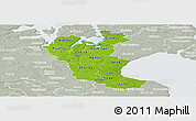 Physical Panoramic Map of Roskilde, lighten, semi-desaturated