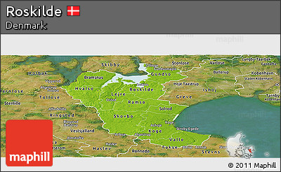 Physical Panoramic Map of Roskilde, satellite outside