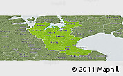 Physical Panoramic Map of Roskilde, semi-desaturated
