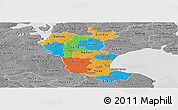 Political Panoramic Map of Roskilde, desaturated