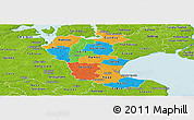 Political Panoramic Map of Roskilde, physical outside