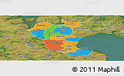 Political Panoramic Map of Roskilde, satellite outside