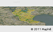 Satellite Panoramic Map of Roskilde, semi-desaturated
