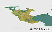 Satellite Panoramic Map of Roskilde, single color outside