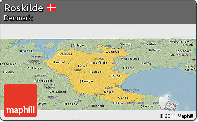 Savanna Style Panoramic Map of Roskilde