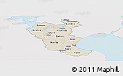 Shaded Relief Panoramic Map of Roskilde, single color outside