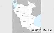 Gray Simple Map of Roskilde, single color outside