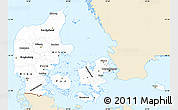 Classic Style Simple Map of Denmark, single color outside