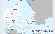 Gray Simple Map of Denmark, single color outside