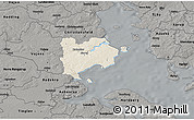 Shaded Relief 3D Map of Haderslev, darken, semi-desaturated