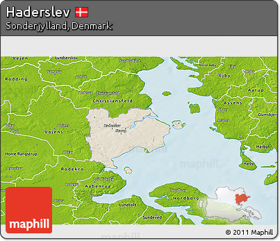 Shaded Relief 3D Map of Haderslev, physical outside