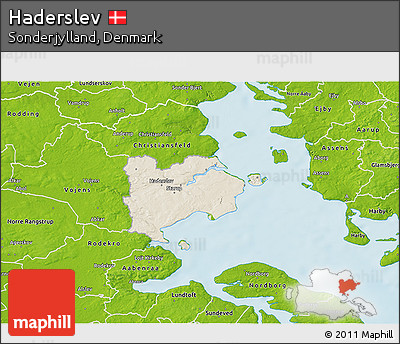 Shaded Relief 3D Map of Haderslev, physical outside