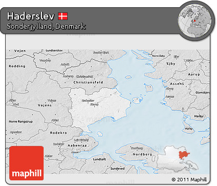 Silver Style 3D Map of Haderslev