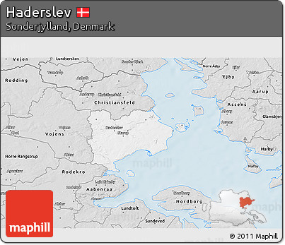 Silver Style 3D Map of Haderslev