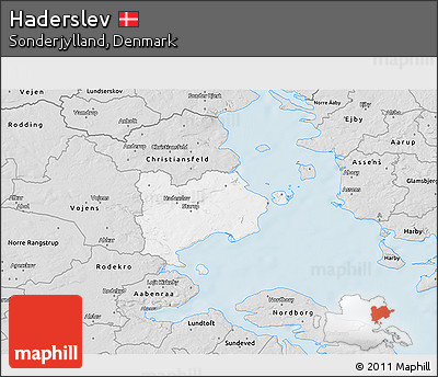 Silver Style 3D Map of Haderslev