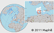 Gray Location Map of Haderslev, highlighted country