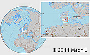 Gray Location Map of Haderslev, highlighted parent region
