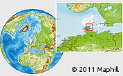 Physical Location Map of Haderslev, highlighted country, highlighted parent region