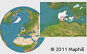 Satellite Location Map of Haderslev, highlighted country