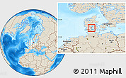Shaded Relief Location Map of Haderslev