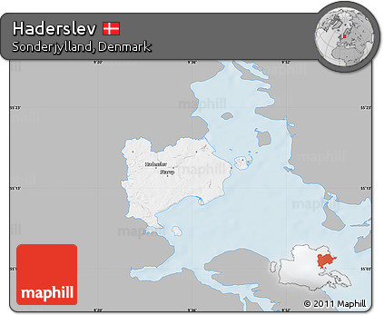 Gray Map of Haderslev, single color outside