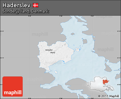 Gray Map of Haderslev, single color outside