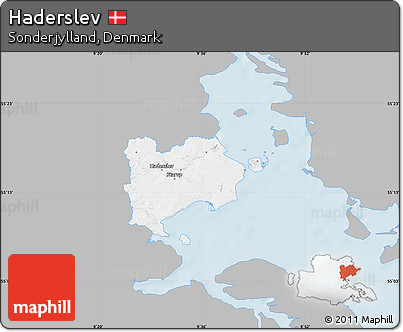 Gray Map of Haderslev, single color outside