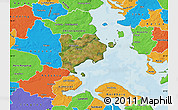 Satellite Map of Haderslev, political outside